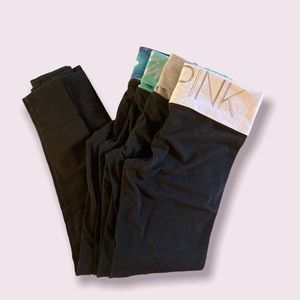 PINK 7/8 length yoga leggings, 4 pairs